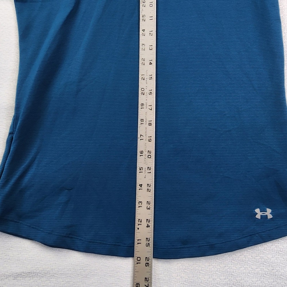 Under Armour Blue HeatGear Threadborne Run Hoodie Pullover Athleisure Sporty MD - Picture 4 of 6